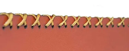 دوخت ضربدری برای لبه ی چرم